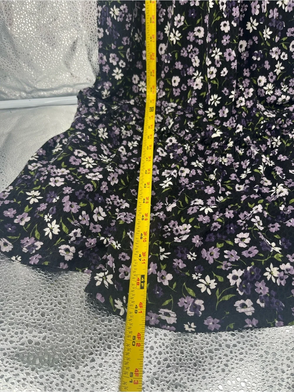 Michael Kors Floral Tiered Halter Dress Medium M Purple Black Ruffle Wedding Gst